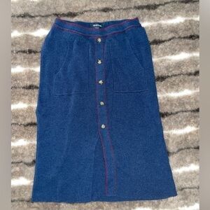 Knit pencil skirt, blue